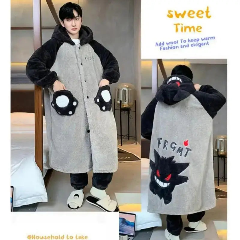 Pikachu Print Men's Fleece Pajama Set