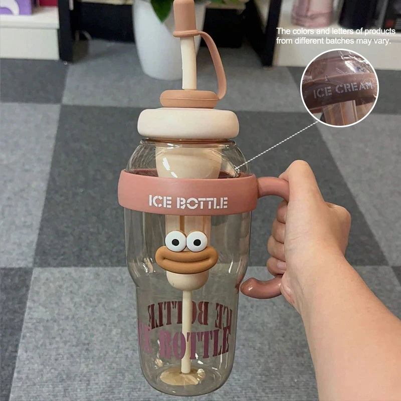 Large-Capacity Sports Water Bottle with Straw — 1300ml BPA-Free