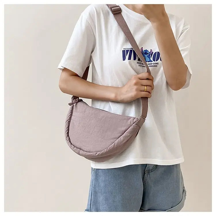 Nylon Hobos Women's Shoulder Dumpling Bag Large Capacity Travel Crossbody Half Moon Bags Outdoor Phone Pouch Handbags Wholesale