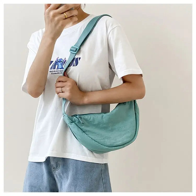 Nylon Hobos Women's Shoulder Dumpling Bag Large Capacity Travel Crossbody Half Moon Bags Outdoor Phone Pouch Handbags Wholesale