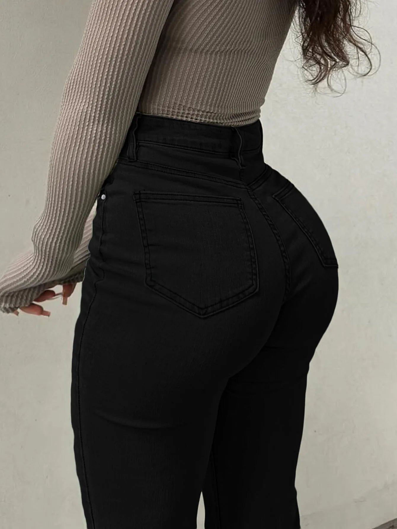 Women's High Waist Flared Jeans — Stretch Slim Fit Street Style