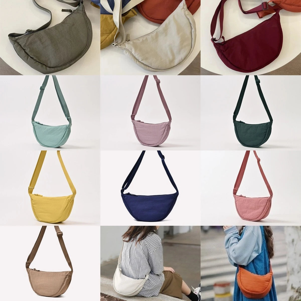 Nylon Hobos Women's Shoulder Dumpling Bag Large Capacity Travel Crossbody Half Moon Bags Outdoor Phone Pouch Handbags Wholesale