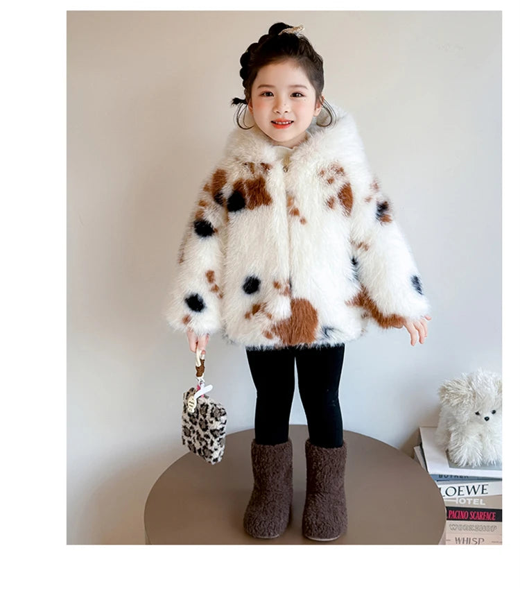 Adorable Faux Fur Cat Coat for Kids — Warm Winter Jacket
