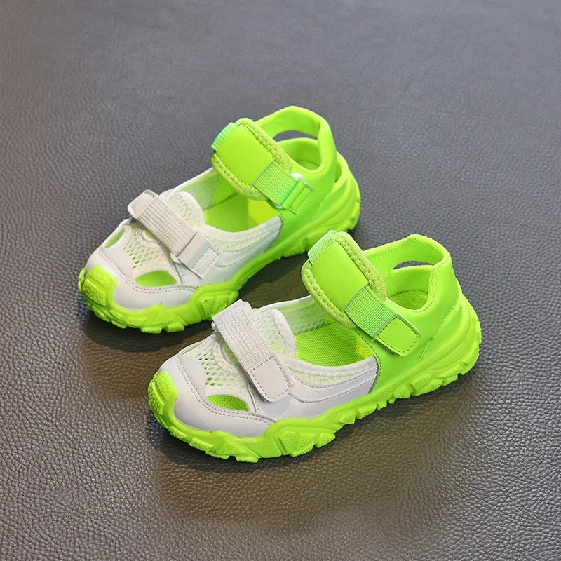 Children Sport Sandals for Girls Mesh Breathable Boys Sneaker Casual Beach Shoes Fashion Hollow Out Non-slip Flat Tenis Feminino