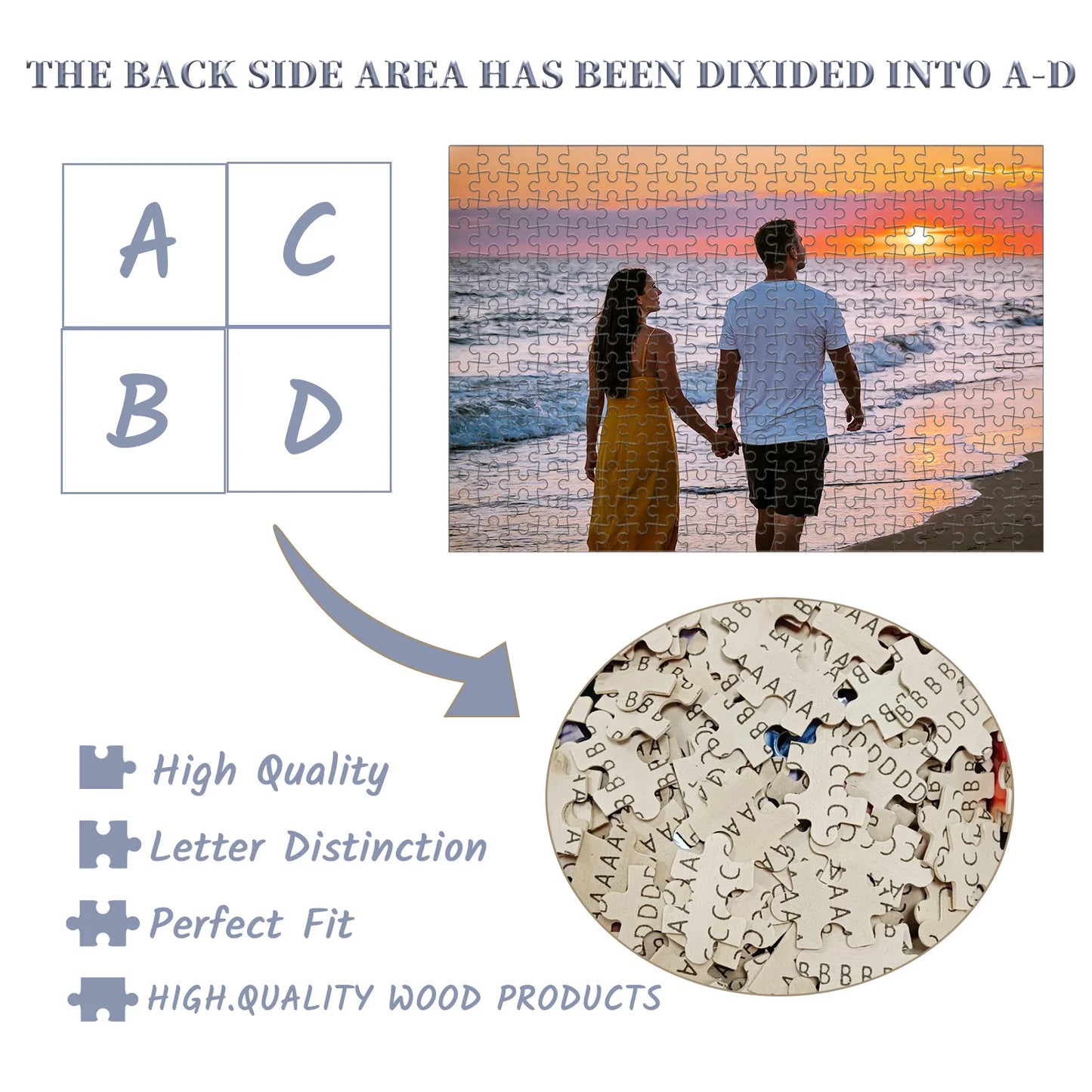 Personalized Wooden Jigsaw Puzzle — Custom Photo Puzzle for Adults, Kids, Couples & Families