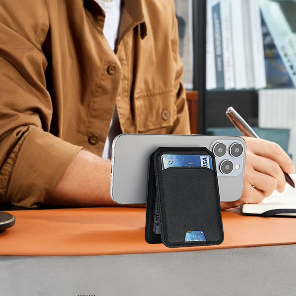 MagSafe Magnetic Leather Wallet Case for iPhone 16 15 14 13 12 Pro Max — Card Holder