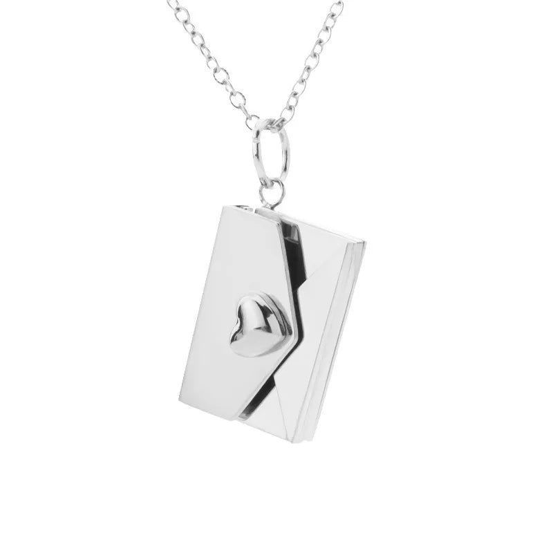 Personalized Photo & Text Envelope Locket Necklace