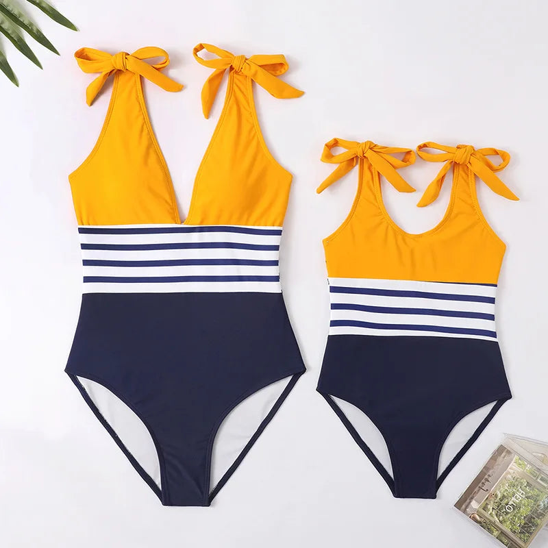 Family Matching Swimsuit — Mom & Daughter Tie-Dye Bikini Set