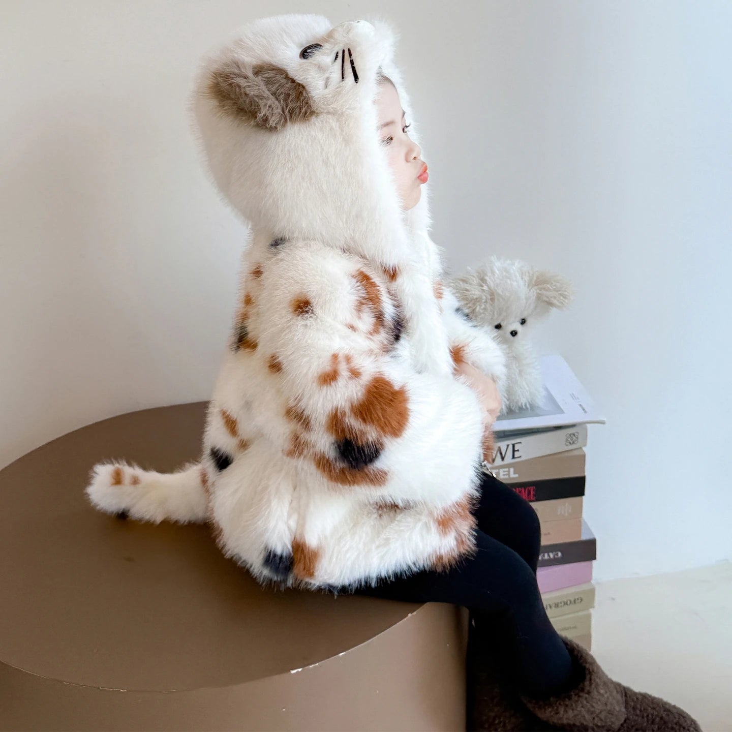 Adorable Faux Fur Cat Coat for Kids — Warm Winter Jacket