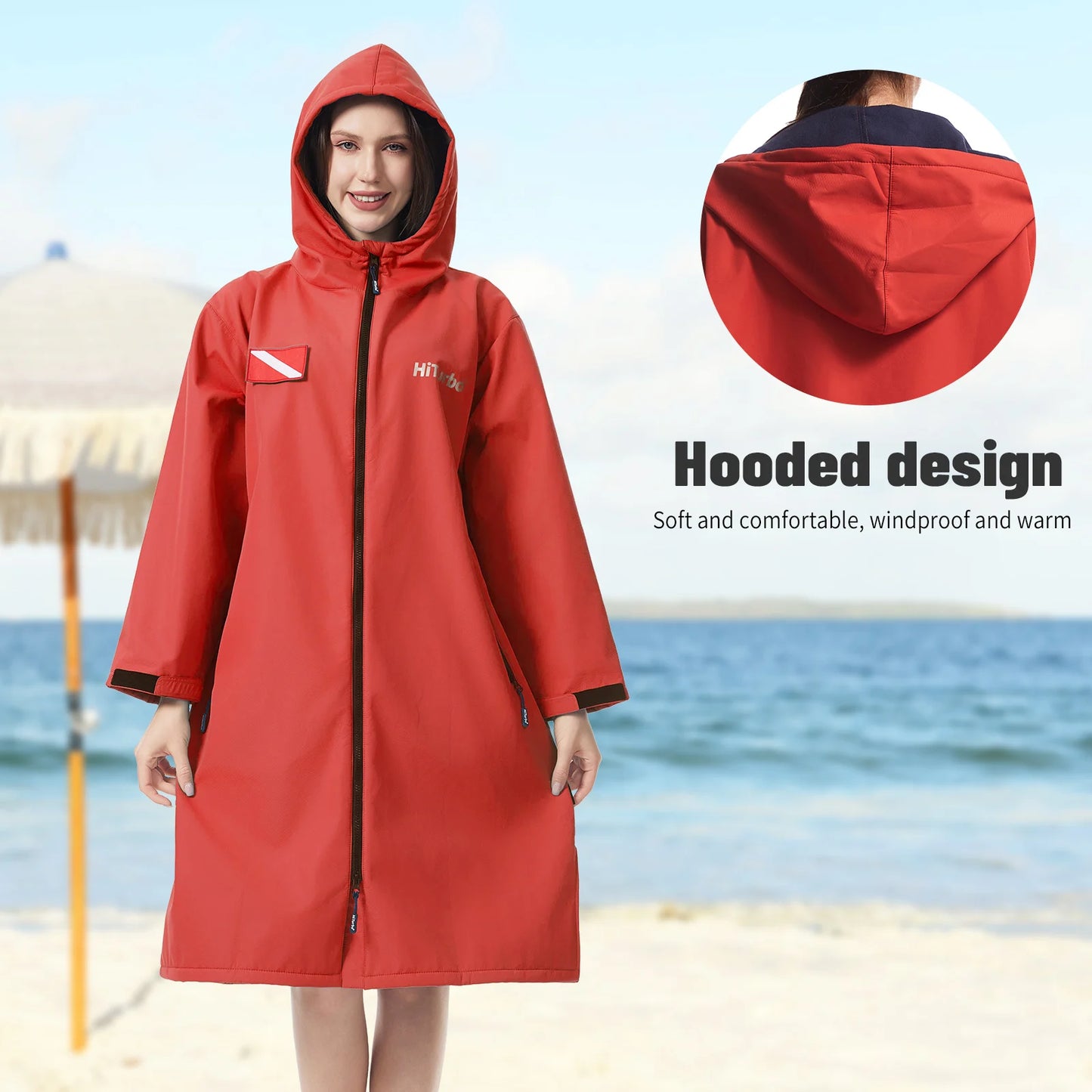 Hooded Waterproof Changing Cape – Windproof Quick-Dry Surf Robe
