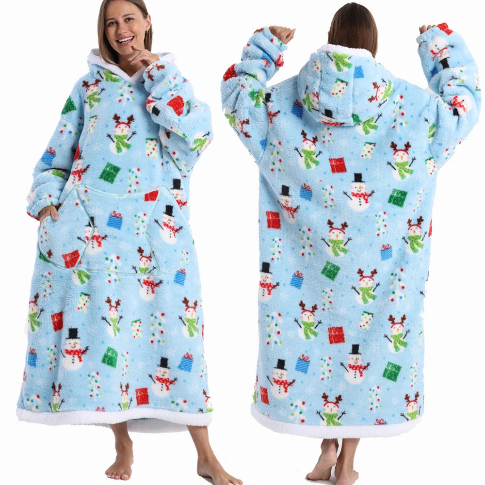 Cartoon Wearable Blanket Hoodie for Adults