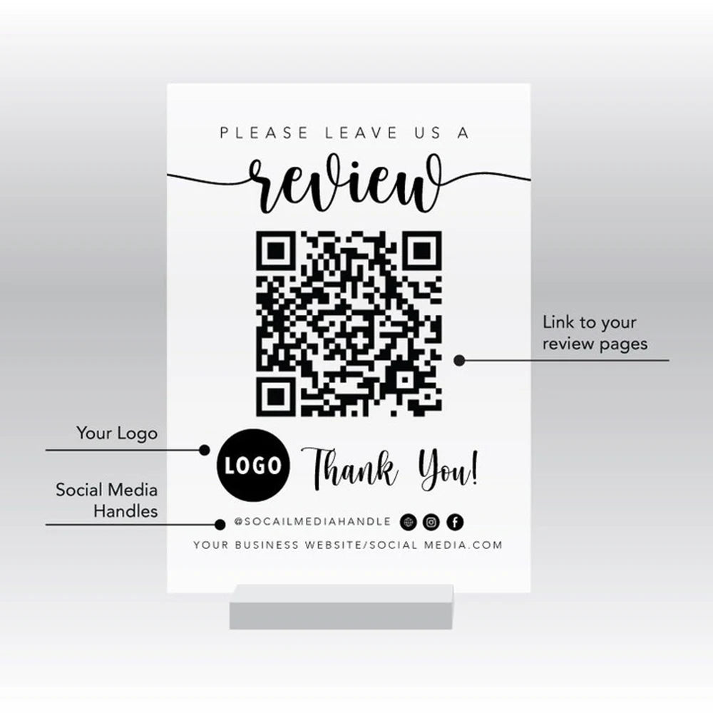 Custom LED Acrylic QR Code Payment Sign | Scan to Pay Display for Business
