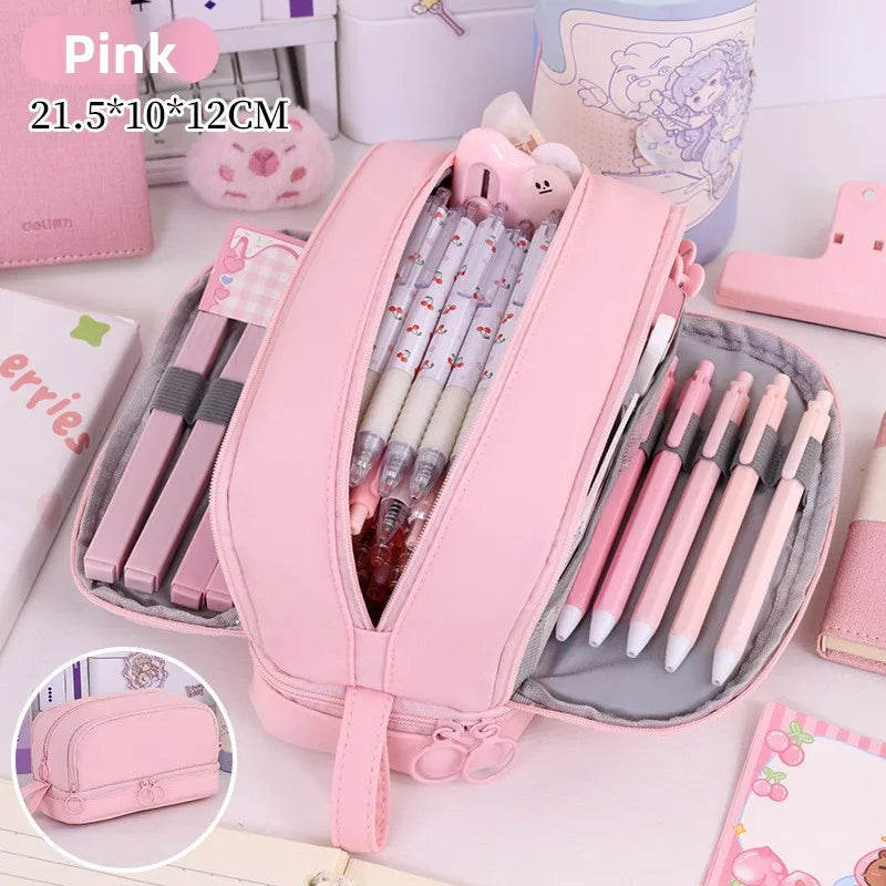 Large Capacity Pencil Case – Back to School Stationery Storage Bag