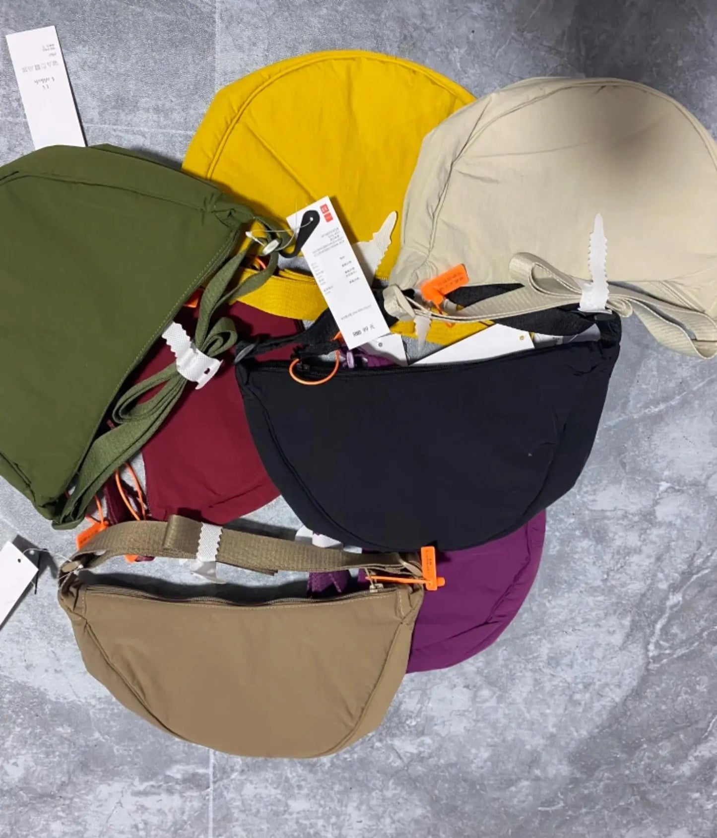 Japanese Style Dumpling Shape Adjustable Lightweight Single Shoulder Bag Underarm Bag Casual Simple Style Unisex Bag