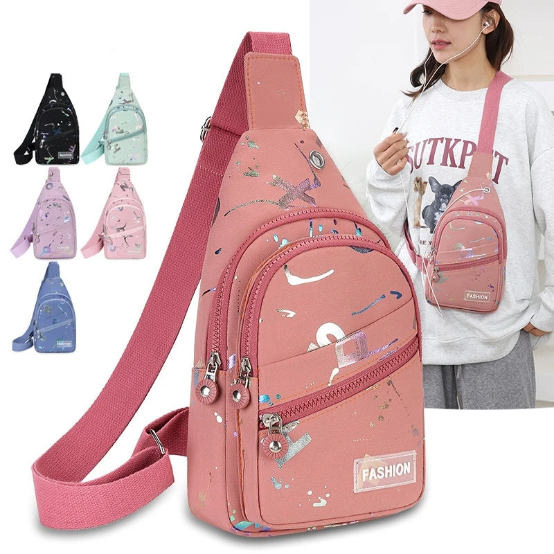 Nylon Sling Chest Bag — Crossbody Backpack for Women & Men