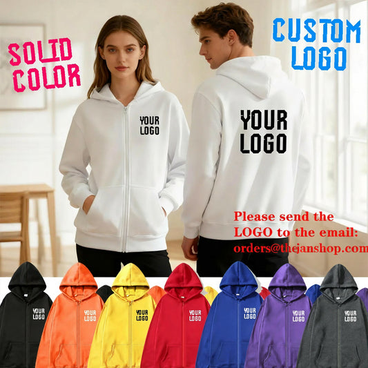 Personalized Zip-Up Hoodie — Custom Text & Pattern | Unisex