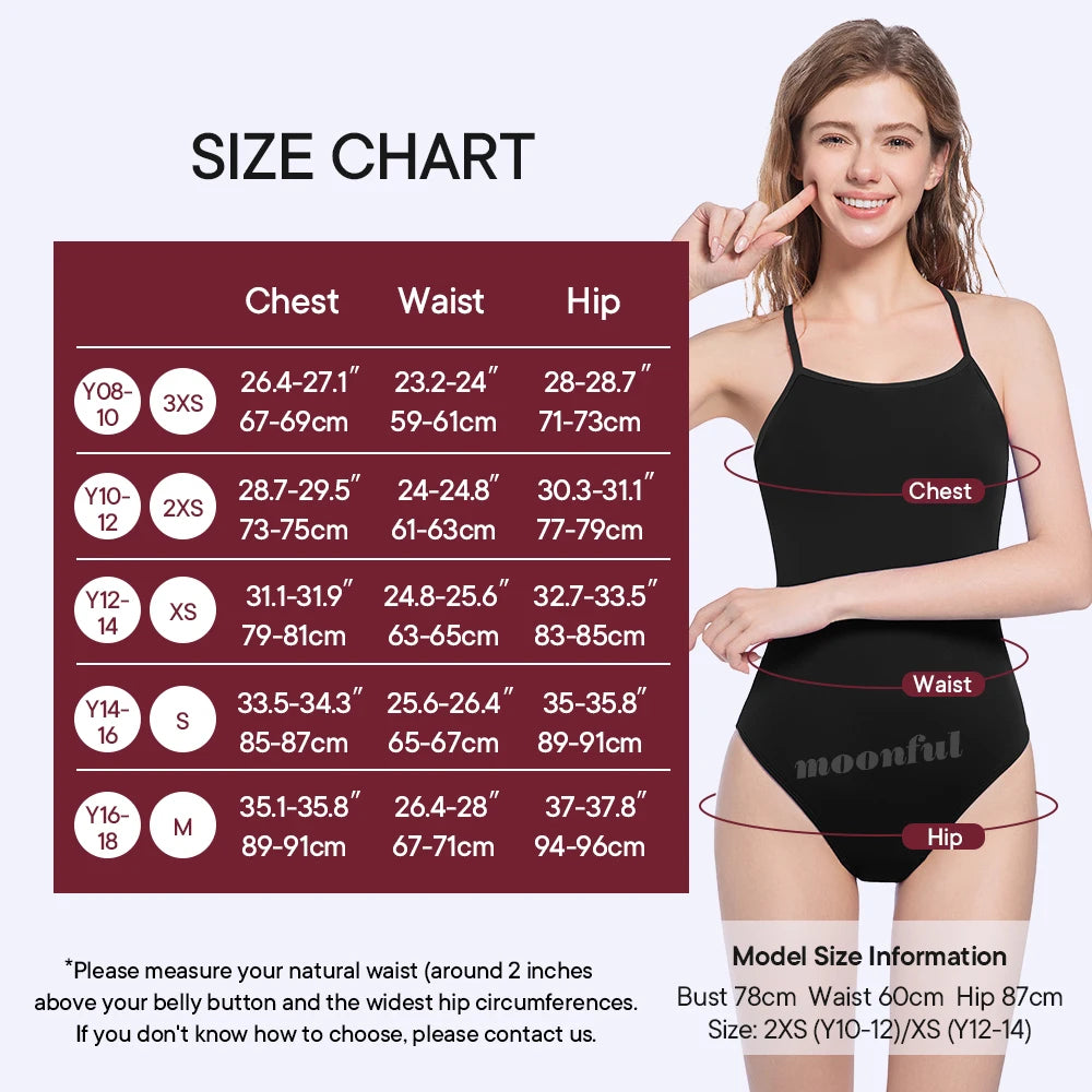 Teen Period One-Piece Swimsuit — Leak-Proof Menstrual Swimwear for Girls