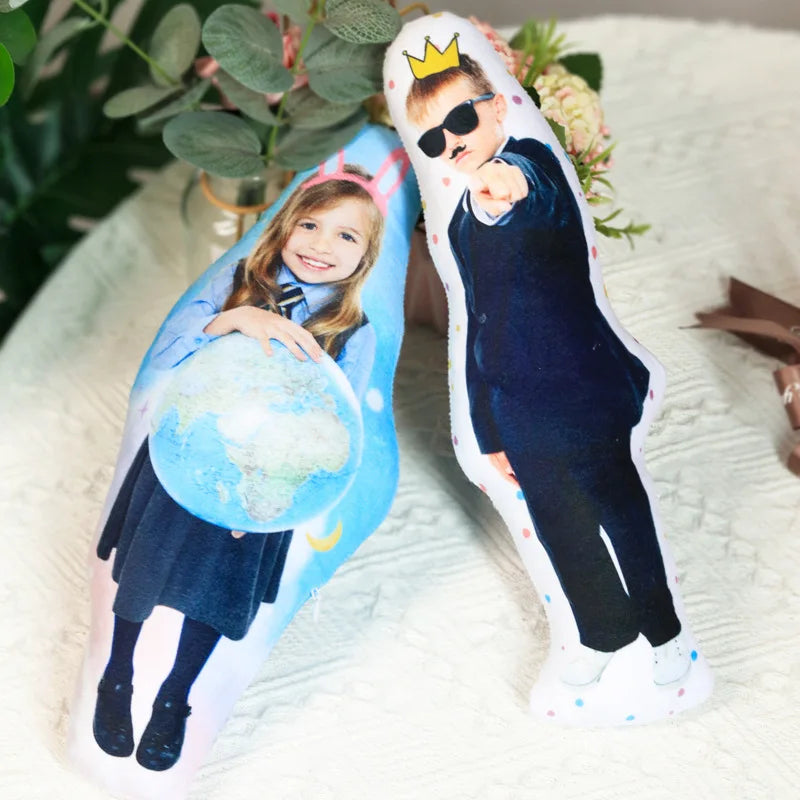 Personalized Photo Pillow — Custom Humanoid Cushion Gift
