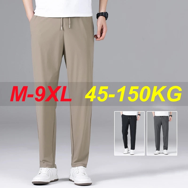 Men's Plus Size Ice Cool Casual Pants – Loose Elastic Waist Trousers (M–9XL)