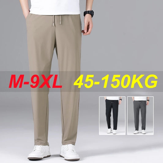 Men's Plus Size Ice Cool Casual Pants – Loose Elastic Waist Trousers (M–9XL)