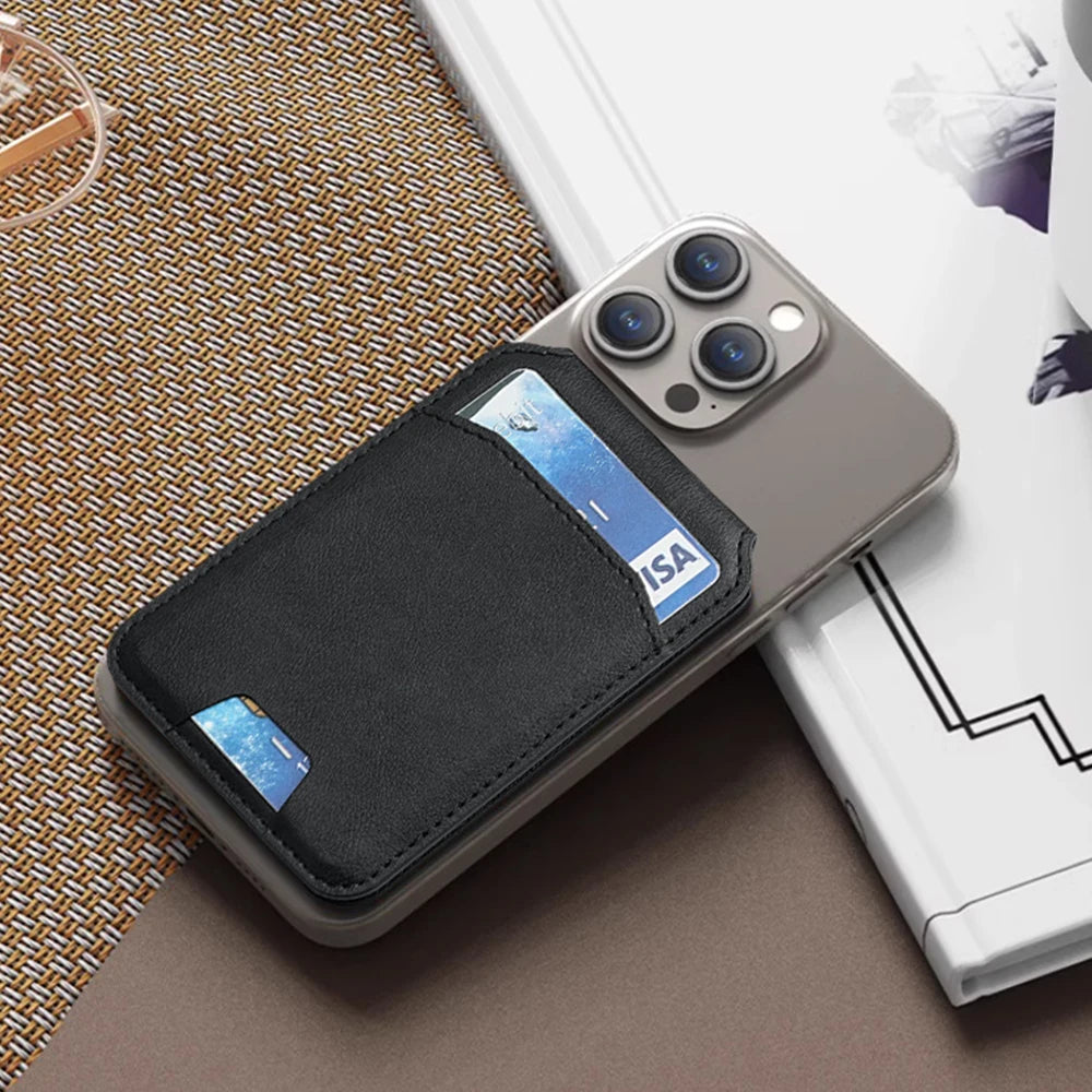 MagSafe Magnetic Leather Wallet Case for iPhone 16 15 14 13 12 Pro Max — Card Holder