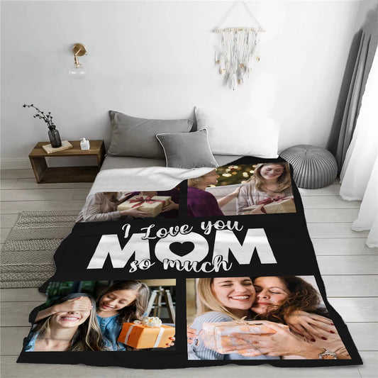 Custom Photo Blanket for Mom | Personalized Blanket