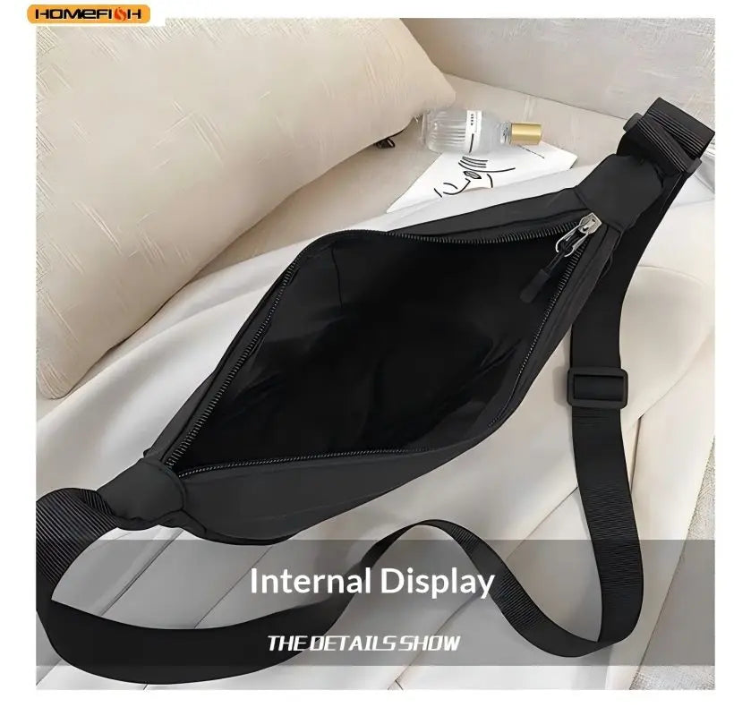 Homefish New Simple and Casual Solid Color Nylon Large Capacity Women's Dumpling Bag Shoulder Bag for Travel and Commuting