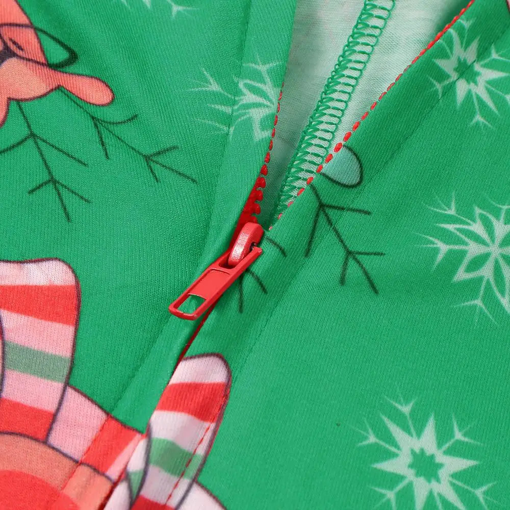 Christmas Family Matching Elk Print Onesie Pajamas