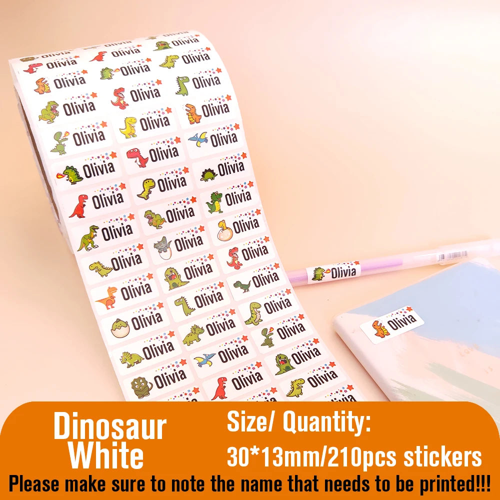 210pcs Personalized Waterproof Name Tag Stickers for Kids