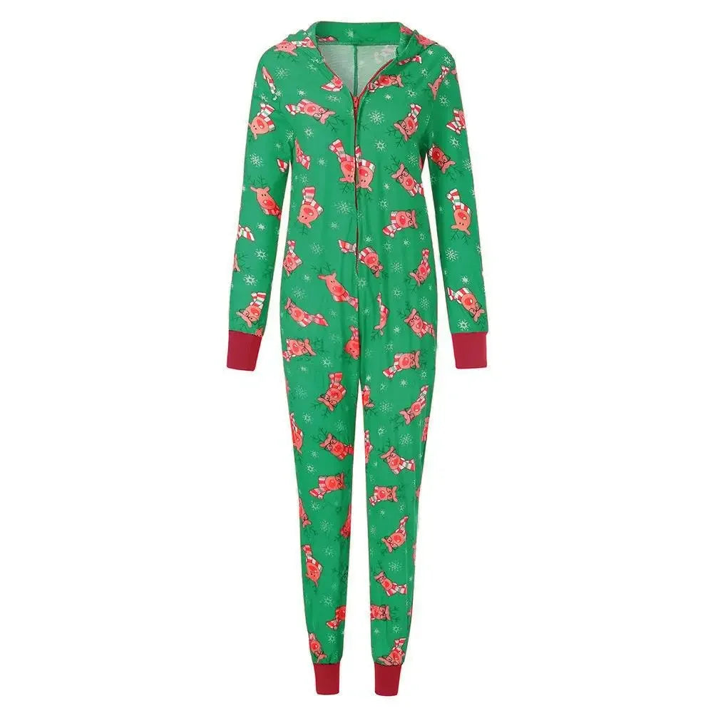 Christmas Family Matching Elk Print Onesie Pajamas