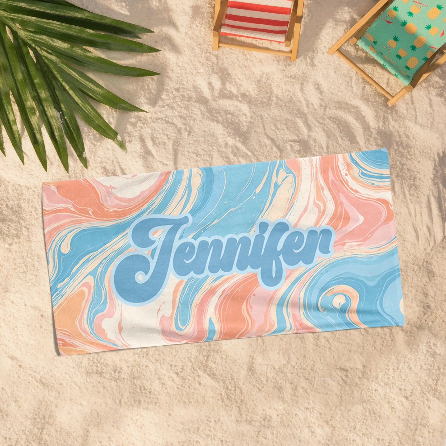 Personalized Beach Towel with Name | Custom Microfiber Towel
