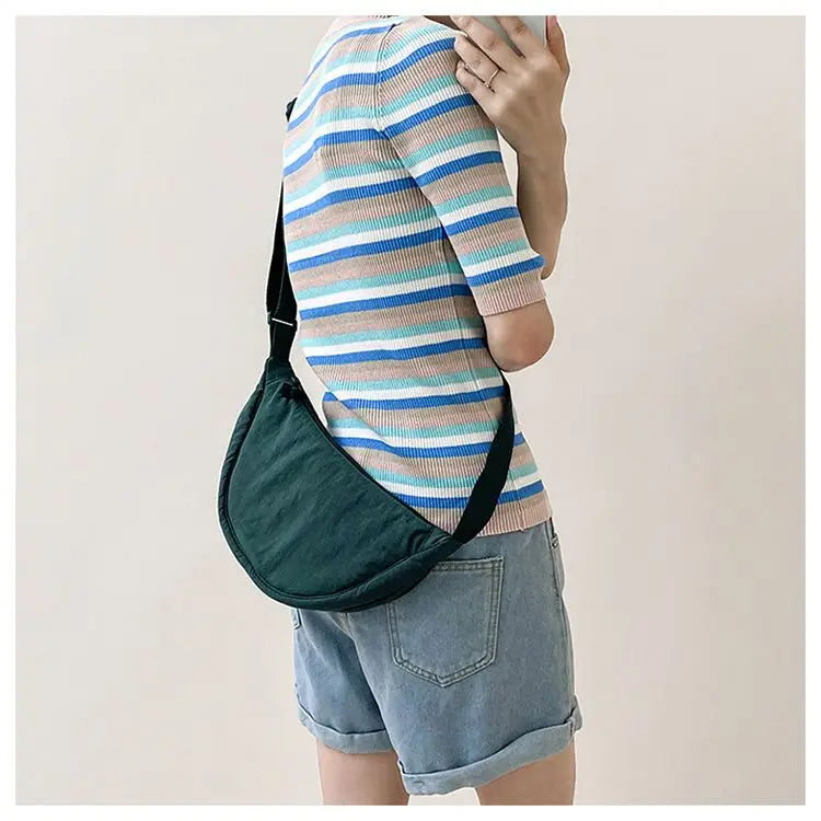 Nylon Hobos Women's Shoulder Dumpling Bag Large Capacity Travel Crossbody Half Moon Bags Outdoor Phone Pouch Handbags Wholesale