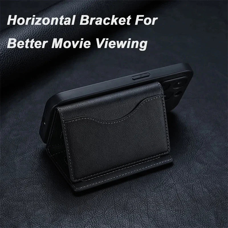 Magnetic Folding Phone Wallet & Stand — PU Leather