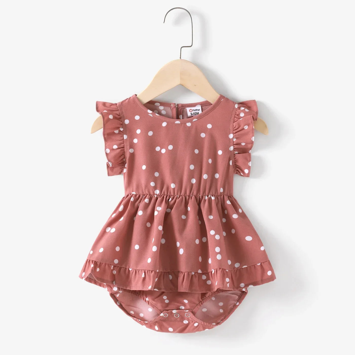 Family Matching Polka Dot Flutter-Sleeve Wrap Dress — Mom & Daughter