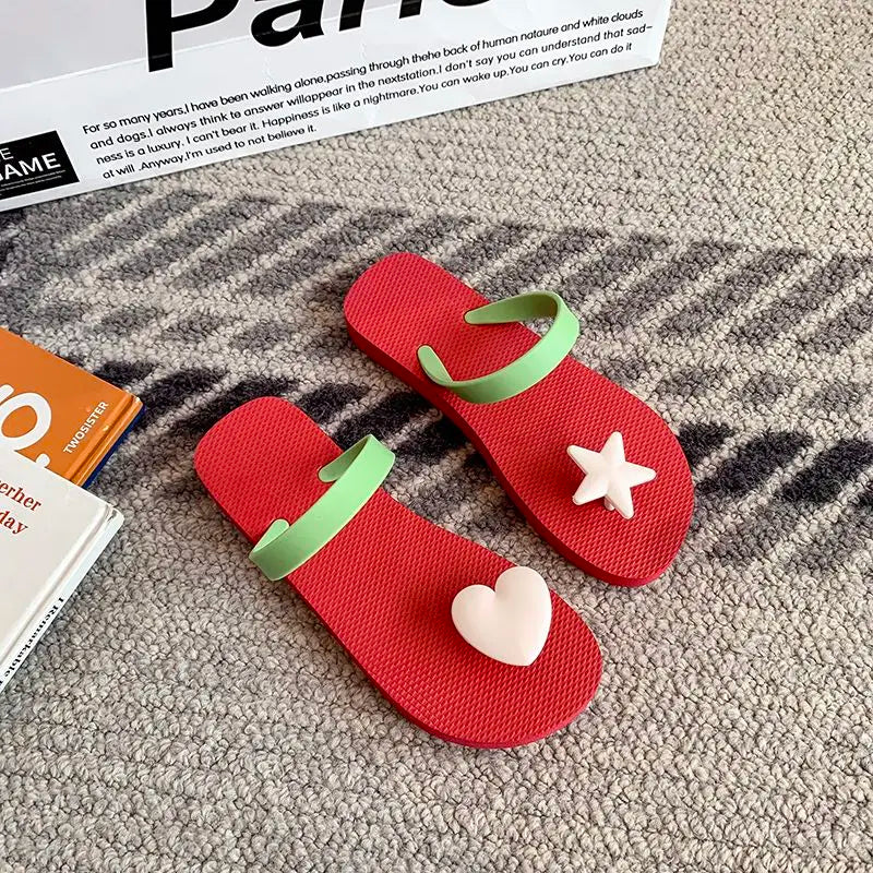 Women's Y2K Beach Slippers — Anti-Slip Flat Flip Flops for Summer & Outdoor