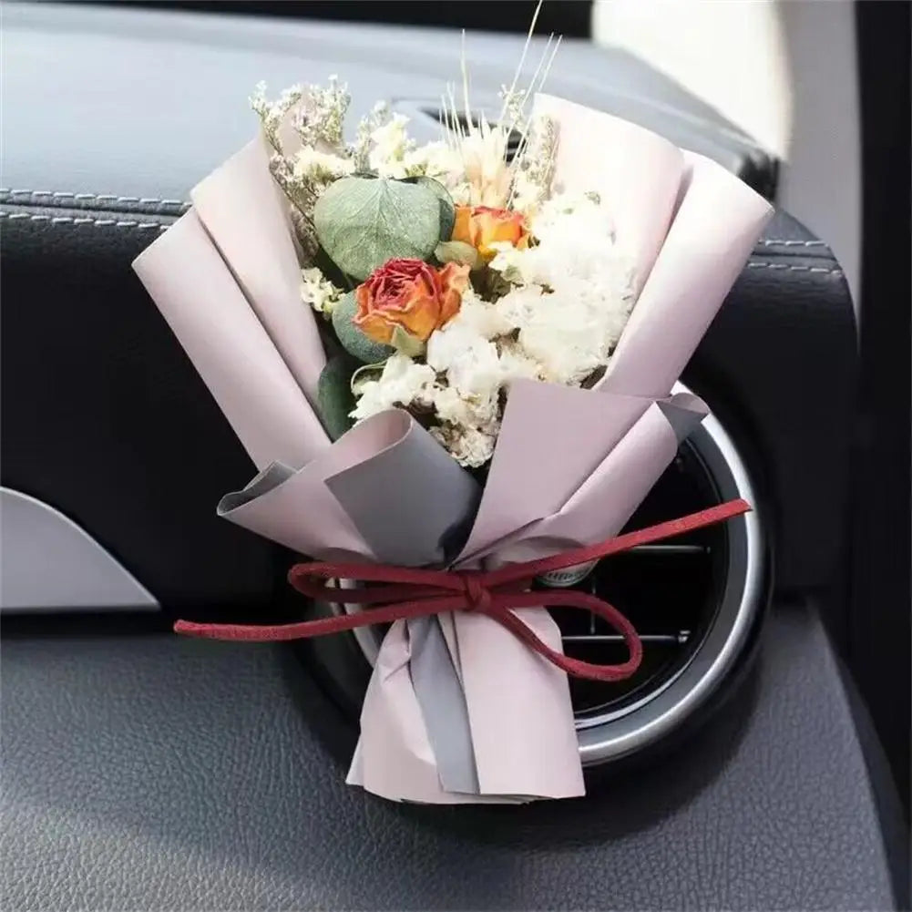 Dried Flower Car Air Vent Clip | Rhinestone Fragrance Diffuser