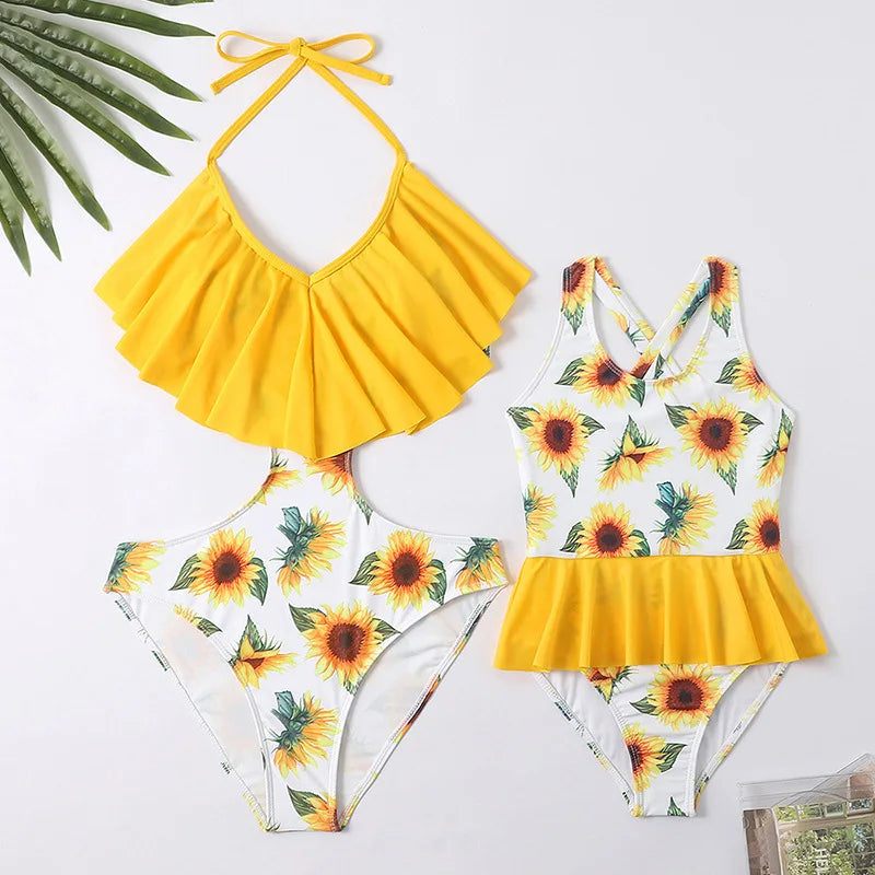 Family Matching Swimsuit — Mom & Daughter Tie-Dye Bikini Set
