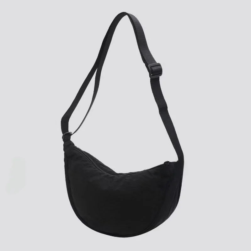 Japanese Style Dumpling Shape Adjustable Lightweight Single Shoulder Bag Underarm Bag Casual Simple Style Unisex Bag