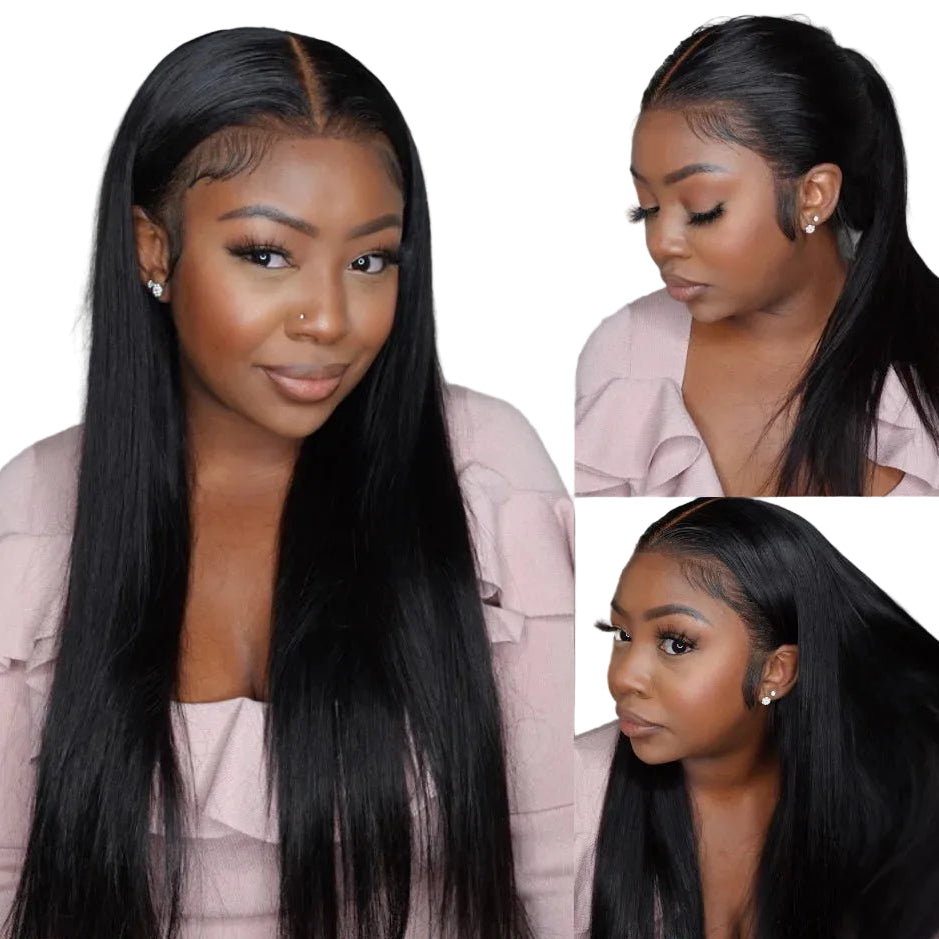 13x4 Pre-Everything Straight Human Hair Wig With Drawstring Glueless Ready To Wear