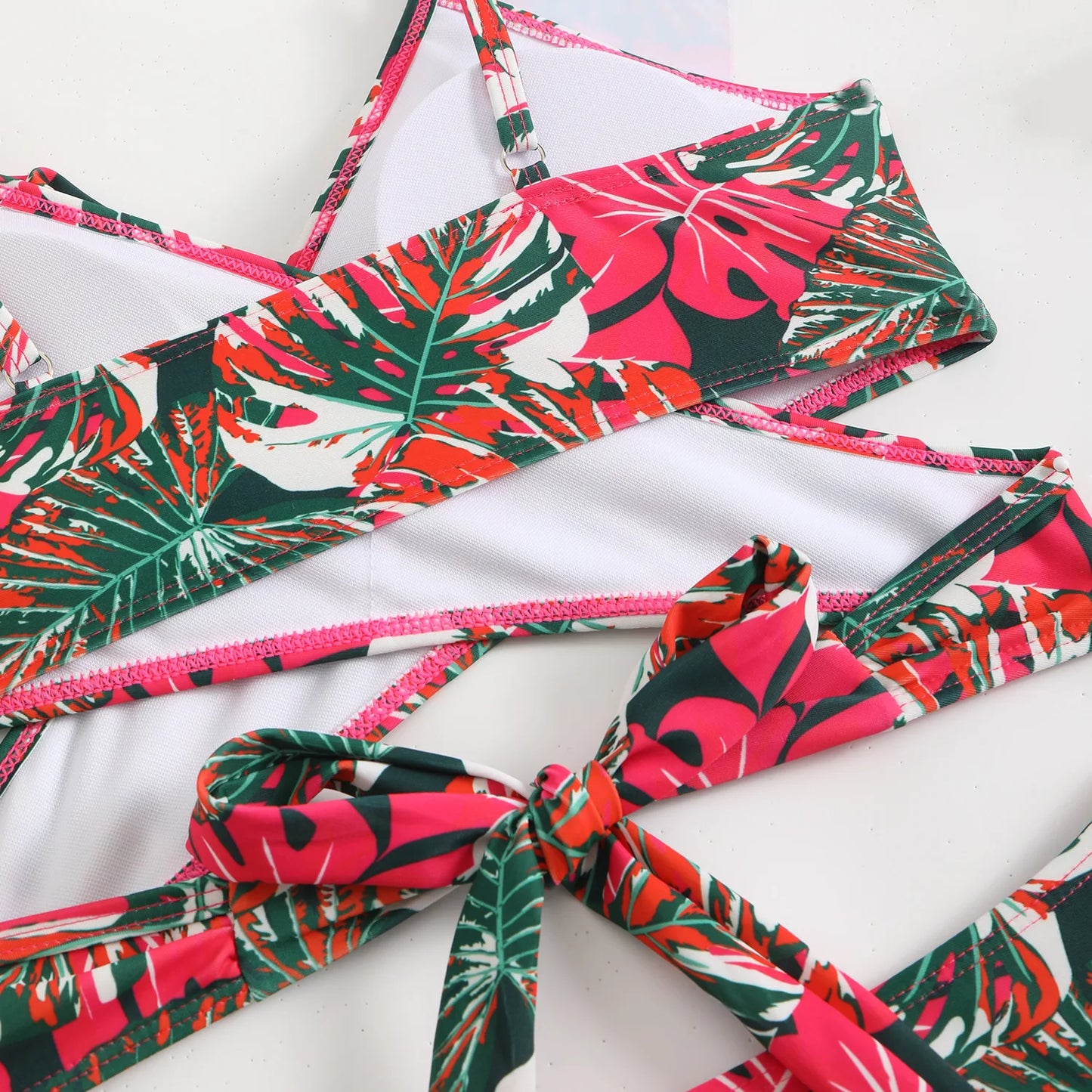 Women's Floral Print Two-Piece Bikini Set — High Waist Sexy Ruffled Swimsuit