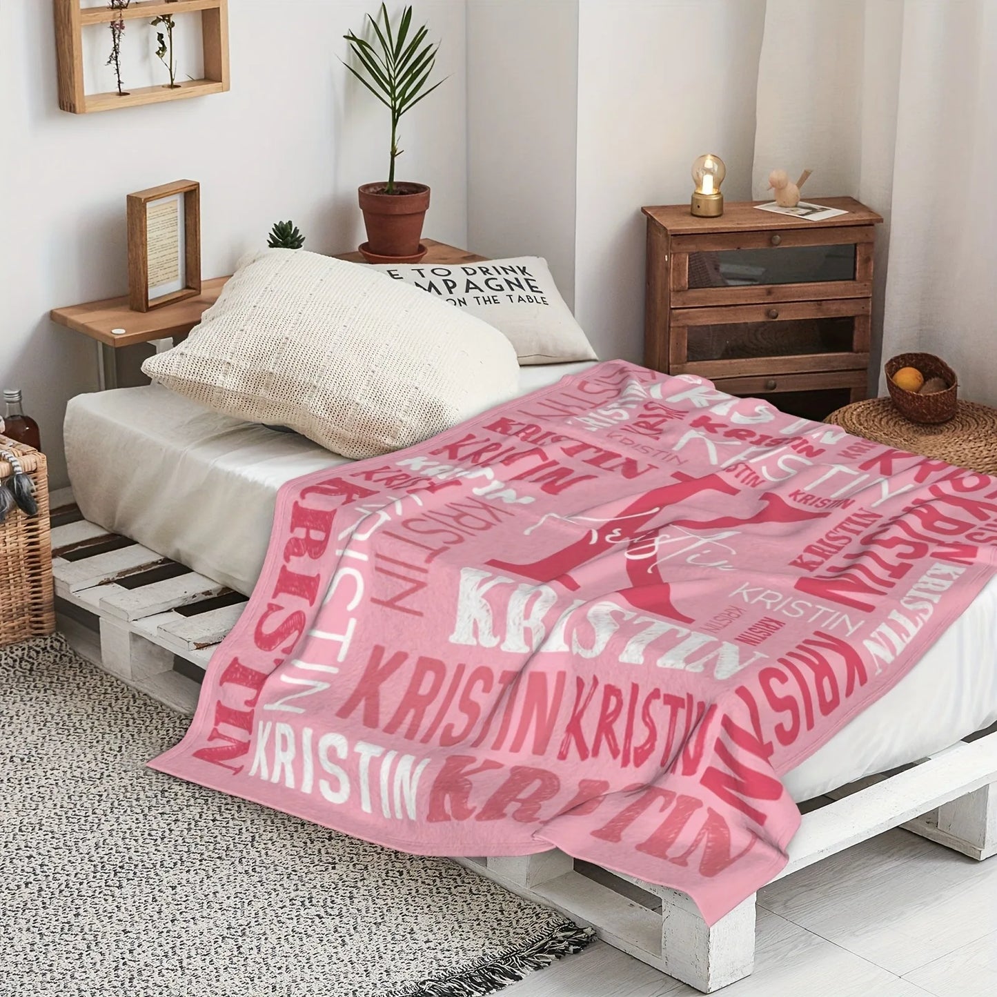 Personalized Name Flannel Blanket For Girls And Boys Customized Soft Baby Blanket For Bed Sofa Picnics Travel Birthday Gift