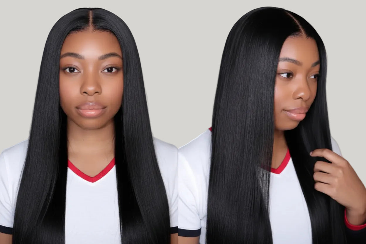 13x4 Pre-Everything Straight Human Hair Wig With Drawstring Glueless Ready To Wear