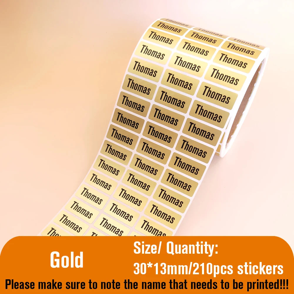 210pcs Personalized Waterproof Name Tag Stickers for Kids