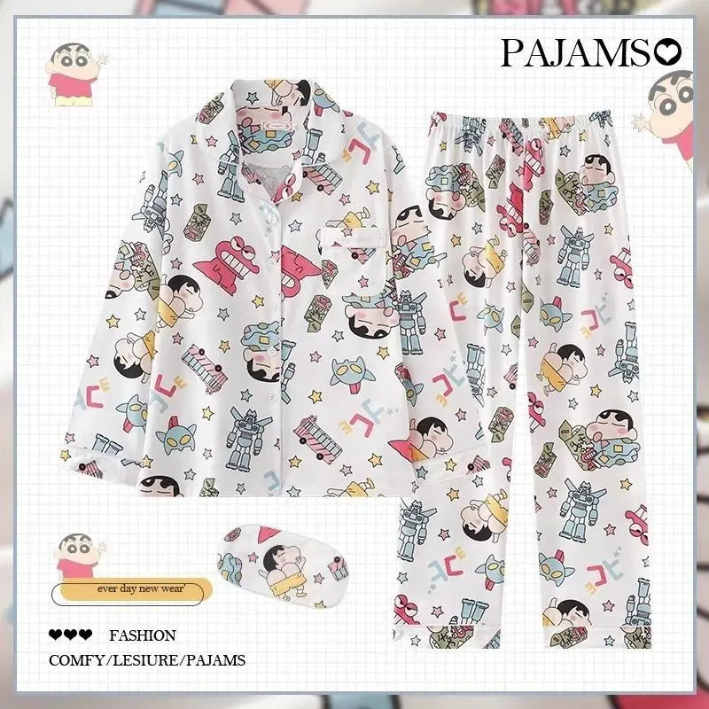 Crayon Shin-Chan Anime Pajamas Set — Women's Kawaii Cartoon Homewear