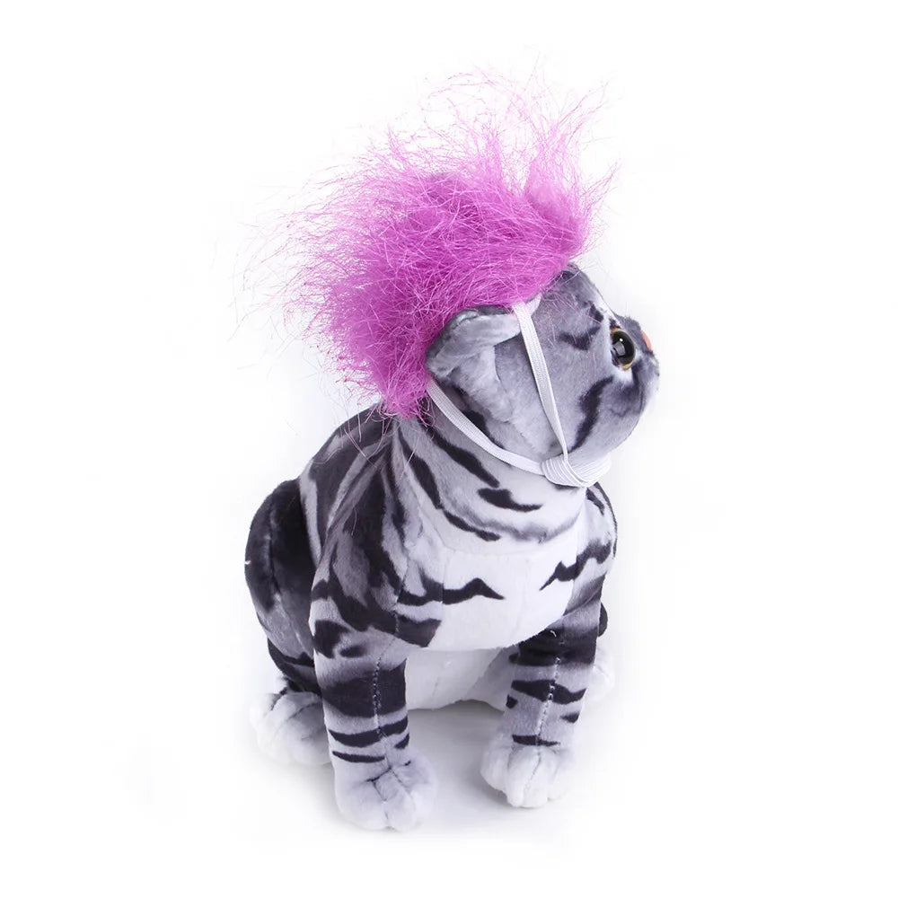 Halloween Pet Wig Cosplay Prop — Funny Hair Hat for Dogs & Cats