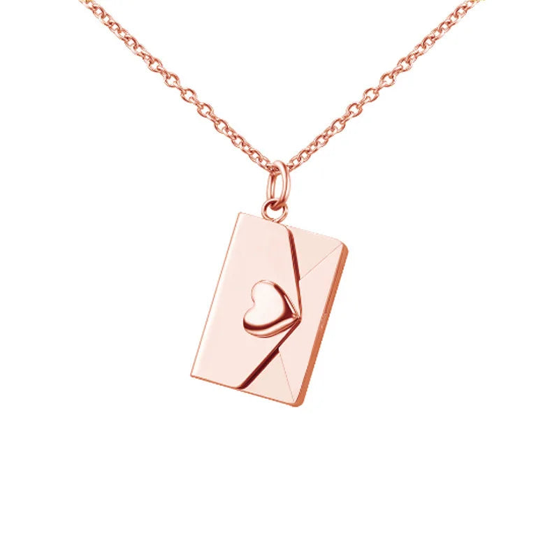 Personalized Photo & Text Envelope Locket Necklace