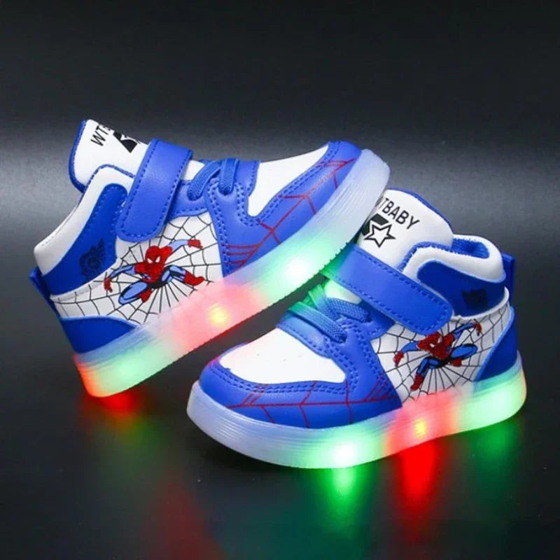 Children's Led Light Shoes Fashion   Boys Sneakers Girls Cartton Casual Shoes Breathable Kids Sport Shoes