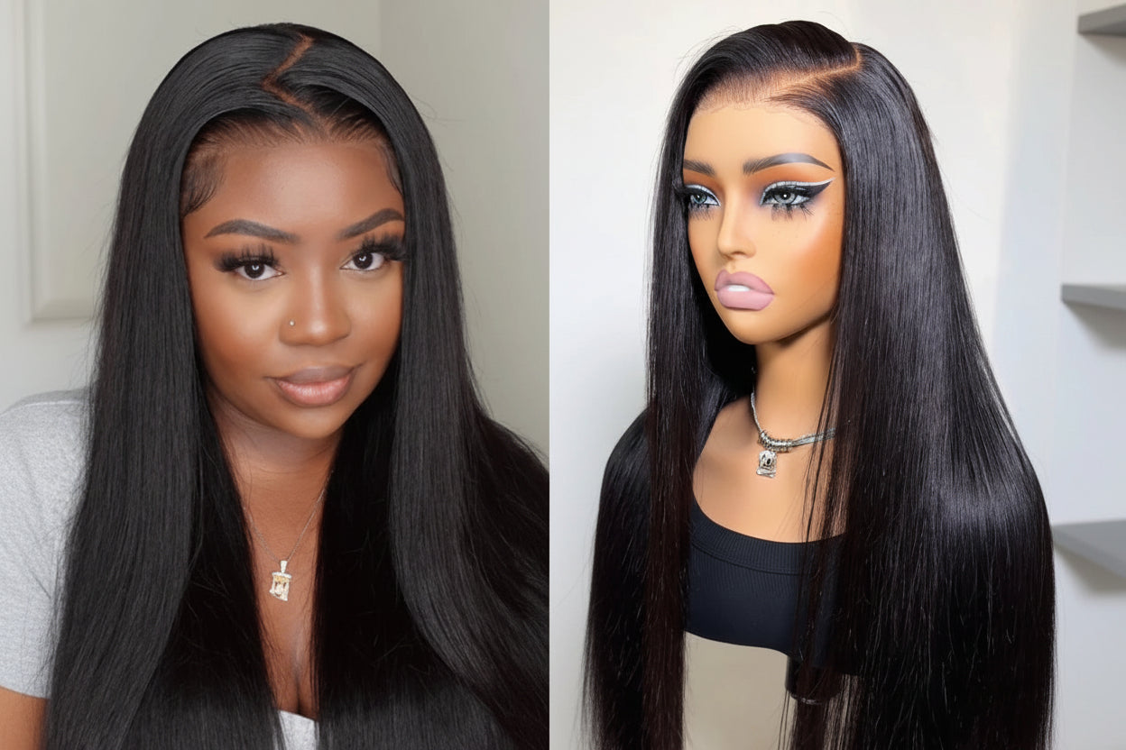 13x4 Pre-Everything Straight Human Hair Wig With Drawstring Glueless Ready To Wear