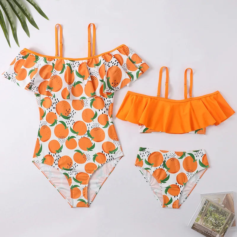 Family Matching Swimsuit — Mom & Daughter Tie-Dye Bikini Set