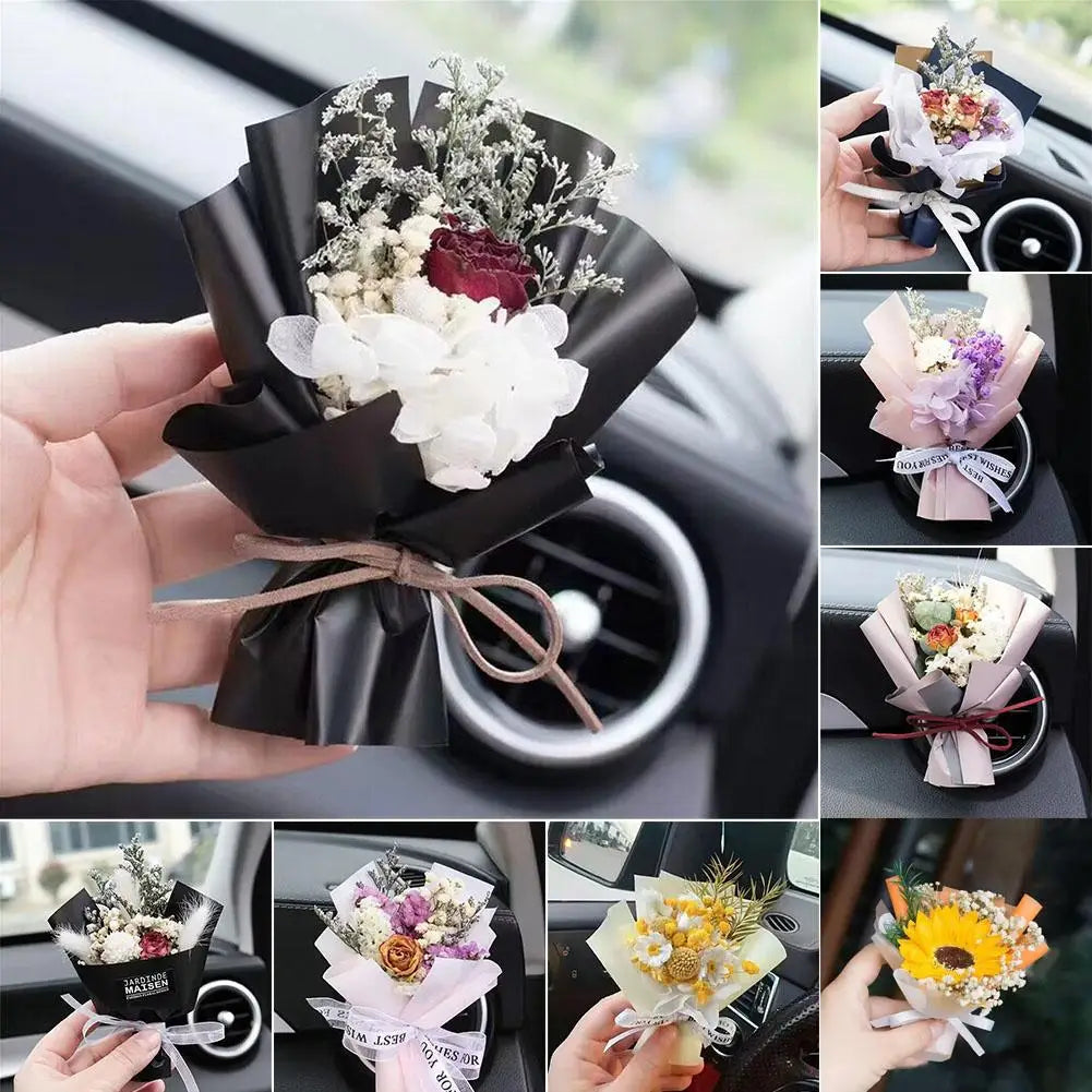 Dried Flower Car Air Vent Clip | Rhinestone Fragrance Diffuser